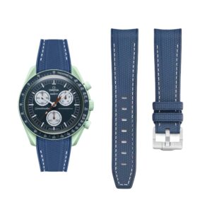 Rubber Strap - For Mission on Earth | Omega X Swatch | MoonSwatch - Blue w/White