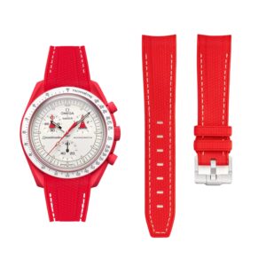 Rubber Strap - For Mission to Mars | Omega X Swatch | MoonSwatch - Red w/White