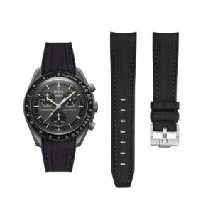 Rubber Strap - For Mission to Mercury | Omega X Swatch | MoonSwatch - Black w/Black Line