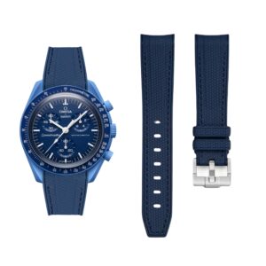 Rubber Strap - For Mission to Neptune | Omega X Swatch | MoonSwatch - Blue w/Blue