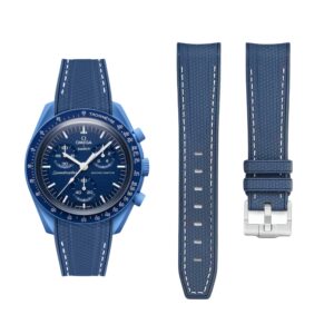 Rubber Strap - For Mission to Neptune | Omega X Swatch | MoonSwatch - Blue w/White