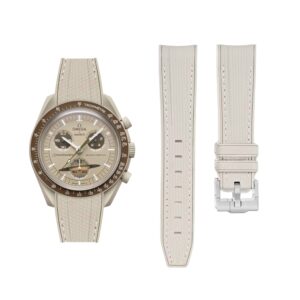 Rubber Strap - For Mission to Saturn | Omega X Swatch | MoonSwatch - Beige w/White