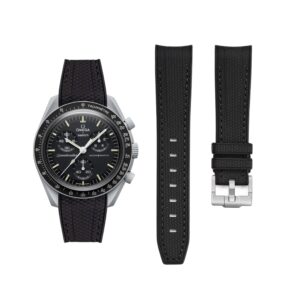 Rubber Strap - For Mission to the Moon | Omega X Swatch | MoonSwatch - Black w/Black Line