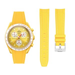 Rubber Strap - For Mission to the Sun | Omega X Swatch | MoonSwatch - Yellow w/White