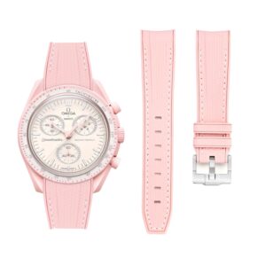 Rubber Strap - For Mission to Venus | Omega X Swatch | MoonSwatch - Pink w/White
