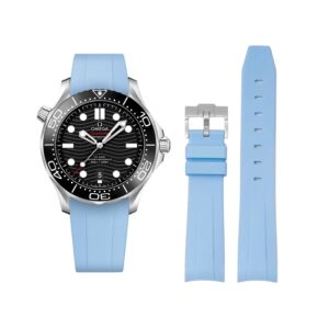 Rubber Strap - For Omega Seamaster 300 - Baby Blue