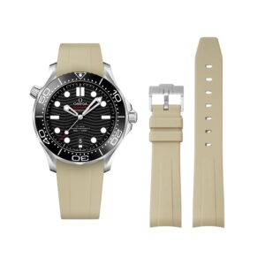 Rubber Strap - For Omega Seamaster 300 - Beige