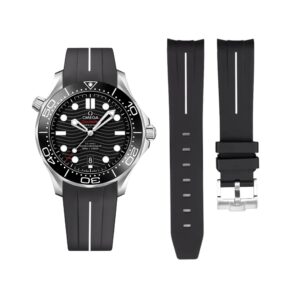 Rubber Strap - For Omega Seamaster 300 - Black/White | LuxLine®