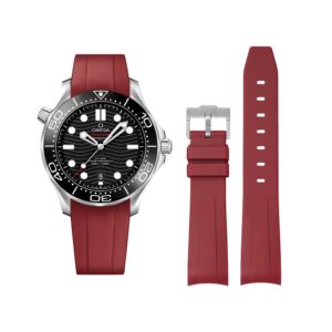 Rubber Strap - For Omega Seamaster 300 - Bordeaux