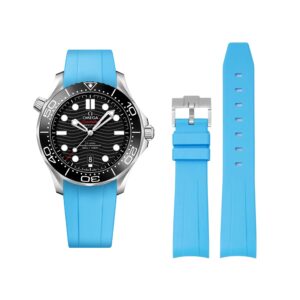 Rubber Strap - For Omega Seamaster 300 - Light Blue