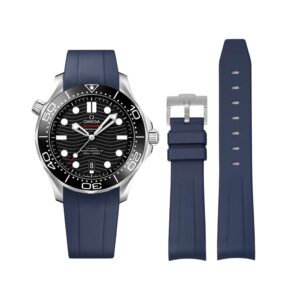 Rubber Strap - For Omega Seamaster 300 - Navy Blue