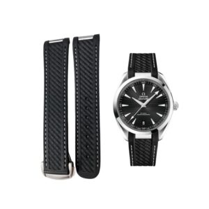 Rubber Strap - For Omega Seamaster Aqua Terra 300 / 150m - Black/White
