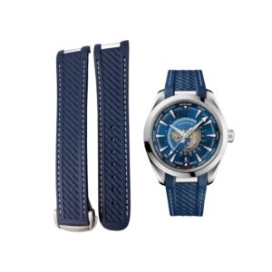 Rubber Strap - For Omega Seamaster Aqua Terra 300 / 150m - Blue/White