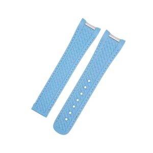 Rubber Strap - For Omega Seamaster Aqua Terra 300 / 150m - Light Blue