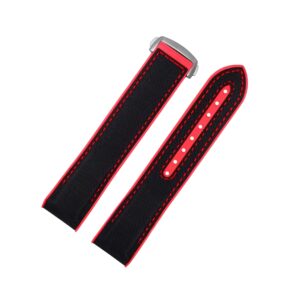 Rubber Strap - For Omega Seamaster Planet Ocean - Black/Red