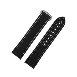 Rubber Strap - For Omega Seamaster Planet Ocean - Black/White