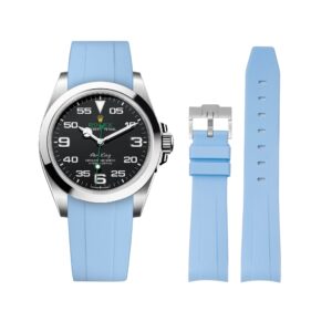 Rubber Strap - For Rolex Air-King 126900/116900 - Baby Blue