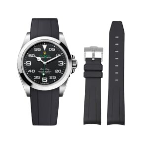 Rubber Strap - For Rolex Air-King 126900/116900 - Black