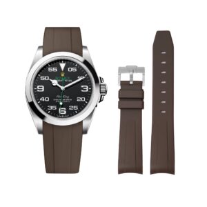 Rubber Strap - For Rolex Air-King 126900/116900 - Brown
