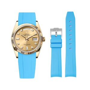 Rubber Strap - For Rolex Day-Date 36mm - Light Blue