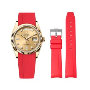 Rubber Strap - For Rolex Day-Date 36mm - Red