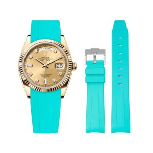 Rubber Strap - For Rolex Day-Date 36mm - Turquoise