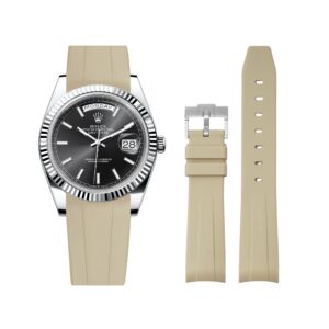 Rubber Strap - For Rolex Day-Date 40 - Beige