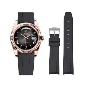Rubber Strap - For Rolex Day-Date 40 - Black