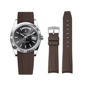 Rubber Strap - For Rolex Day-Date 40 - Brown