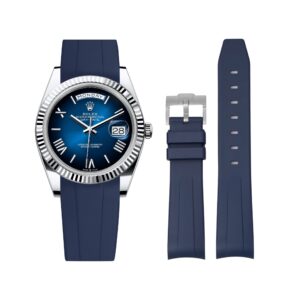 Rubber Strap - For Rolex Day-Date 40 - Navy Blue