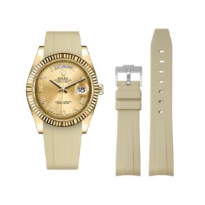Rubber Strap - For Rolex Day-Date II 41mm - Beige