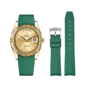 Rubber Strap - For Rolex Day-Date II 41mm - Green