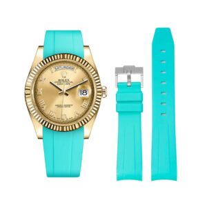 Rubber Strap - For Rolex Day-Date II 41mm - Turquoise