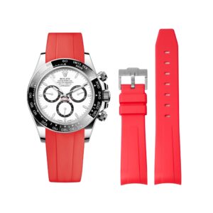 Rubber Strap - For Rolex Daytona - Red