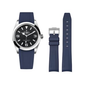 Rubber Strap - For Rolex Explorer I - Navy Blue