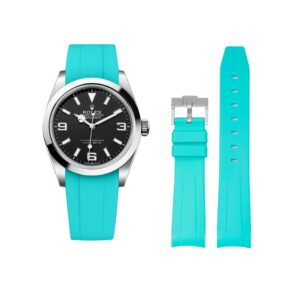 Rubber Strap - For Rolex Explorer I - Turquoise