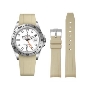 Rubber Strap - For Rolex Explorer II - Beige