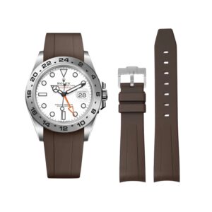 Rubber Strap - For Rolex Explorer II - Brown