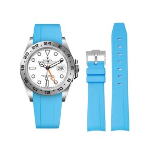 Rubber Strap - For Rolex Explorer II - Light Blue