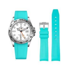Rubber Strap - For Rolex Explorer II - Turquoise
