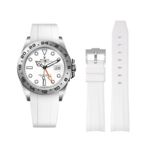 Rubber Strap - For Rolex Explorer II - White