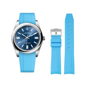 Rubber Strap - For Rolex Oyster Perpetual 41mm - Light Blue