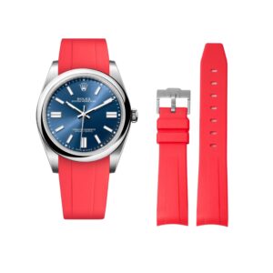 Rubber Strap - For Rolex Oyster Perpetual 41mm - Red