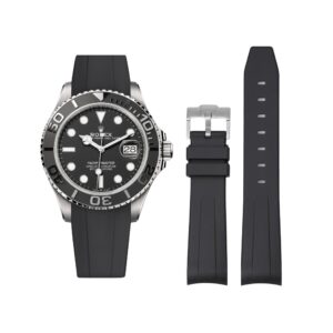 Rubber Strap - For Rolex Yacht-Master 40mm/42mm/37mm - Black
