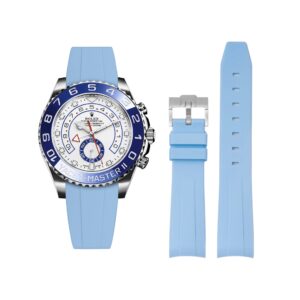 Rubber Strap - For Rolex Yacht-Master II 44mm - Baby Blue