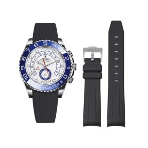 Rubber Strap - For Rolex Yacht-Master II 44mm - Black