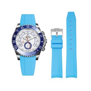 Rubber Strap - For Rolex Yacht-Master II 44mm - Light Blue