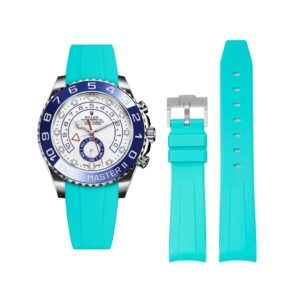 Rubber Strap - For Rolex Yacht-Master II 44mm - Turquoise