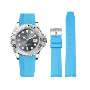 Rubber Strap - For Rolex Yacht-Master 40mm/42mm/37mm - Light Blue