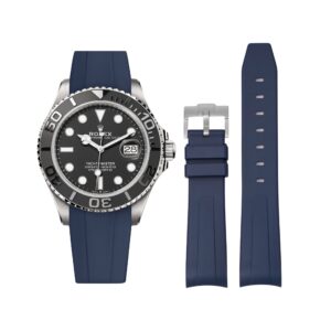 Rubber Strap - For Rolex Yacht-Master 40mm/42mm/37mm - Navy Blue